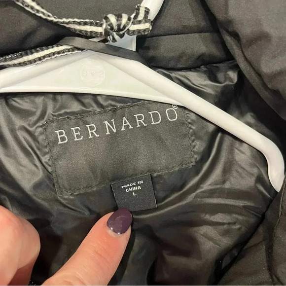 NWT Bernardo Eco Plume Long Puffer Coat Shiny hood size Largee - Picture 10 of 14